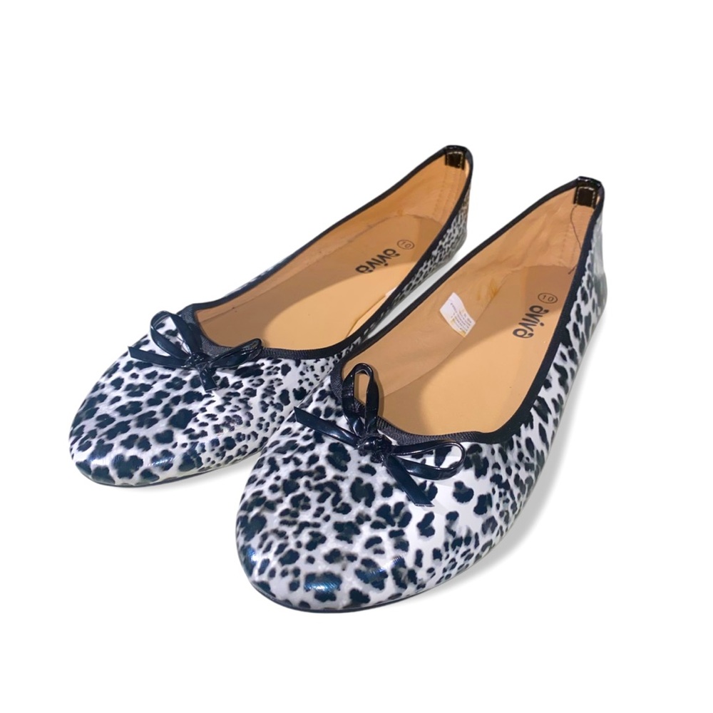 Aviva Leopard Print Ballet Flats Sz 10